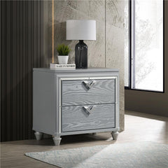 Veronica 2-drawer Nightstand Light Silver - 224722