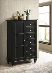 Sandy Beach Door Chest with Concealed Storage Black - 201328