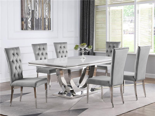 Kerwin Tufted Upholstered Side Chair (Set of 2) Grey and Chrome - 111103