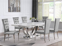 Kerwin Tufted Upholstered Side Chair (Set of 2) Grey and Chrome - 111103