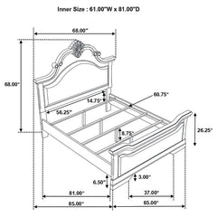 Cambridge Wood Queen Panel Bed Cappuccino - 203191Q