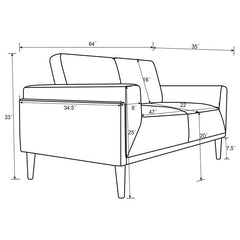 Rilynn 2-piece Upholstered Track Arm Sofa Set Grey - 509524-S2