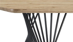Altus Swirl Base Dining Table Natural Oak and Gunmetal - 193531