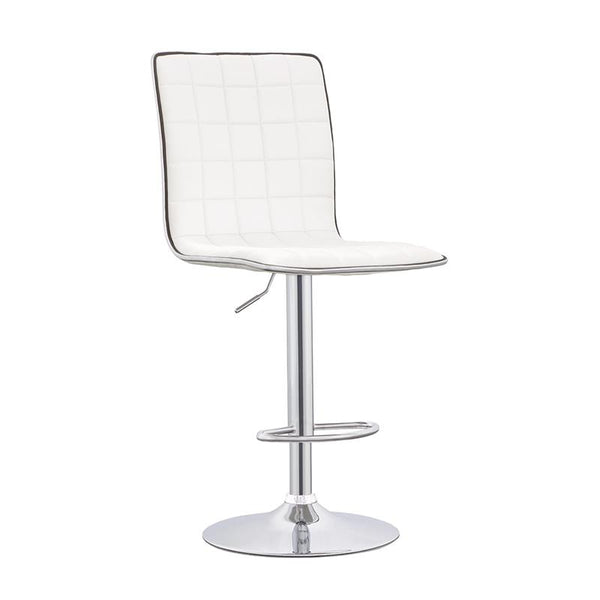 Ashbury Upholstered Adjustable Bar Stools White and Chrome (Set of 2) - 122089