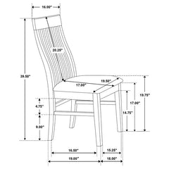 Briarwood Slat Back Dining Side Chair Mango Oak and Brown (Set of 2) - 182992