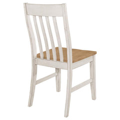 Kirby Slat Back Side Chair (Set of 2) Natural and Rustic Off White - 192692