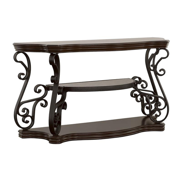 Laney Scrollwork Entryway Sofa Console Table Deep Merlot - 702449
