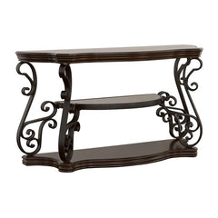Laney Scrollwork Entryway Sofa Console Table Deep Merlot - 702449