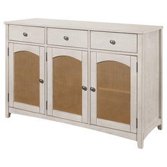 Kirby 3-drawer Rectangular Server with Adjustable Shelves Natural and Rustic Off White - 192695