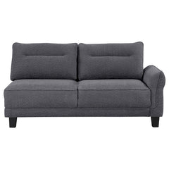 Caspian Upholstered Curved Arm Chaise Sectional Sofa Grey - 509540