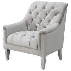 Avonlea Velvet Upholstered Sloped Arm Chair Grey Velvet - 508463