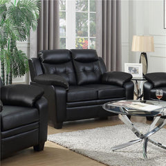 Finley Upholstered Padded Arm Tufted Loveseat Black - 506552