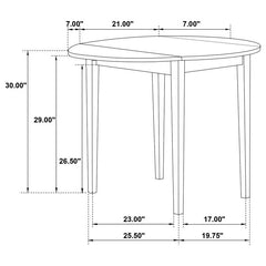 Bucknell 3-piece Dining Set with Drop Leaf Cappuccino and Tan - 130005