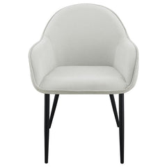 Emma Upholstered Dining Arm Chair Fog Grey and Black (Set of 2) - 115592