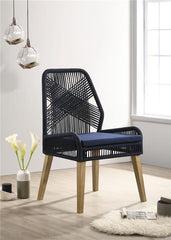 Nakia Woven Rope Dining Chairs Dark Navy (Set of 2) - 110034