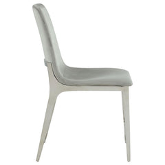 Irene Upholstered Side Chairs Light Grey and Chrome (Set of 4) - 110402