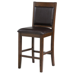 Dewey Upholstered Counter Height Chairs with Footrest (Set of 2) Brown and Walnut - 115209
