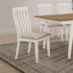 Nogales Vertical Slat Back Dining Side Chair Off White (Set of 2) - 122302