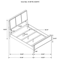 Arini Upholstered Queen Panel Bed Black and Grey - 224331Q