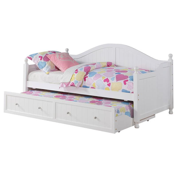Julie Ann Wood Twin Daybed with Trundle White - 300053