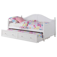 Julie Ann Wood Twin Daybed with Trundle White - 300053