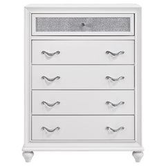 Barzini 5-piece Eastern King Bedroom Set White - 300843KE-S5