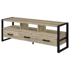 James 3-drawer Engineered Wood 60" TV Stand Distressed Pine - 704272
