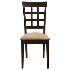 Gabriel Lattice Back Side Chairs Cappuccino and Tan (Set of 2) - 100772