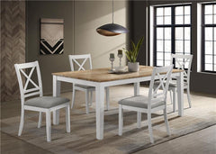 Hollis 5-piece Rectangular Dining Table Set Brown and White - 122241-S5
