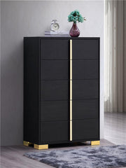 Marceline 5-drawer Bedroom Chest Black - 222835