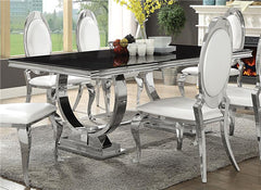 Antoine Rectangular Dining Table Chrome and Black - 107871