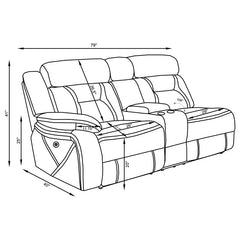 Higgins Upholstered LAF Power Loveseat Grey - 600370B1