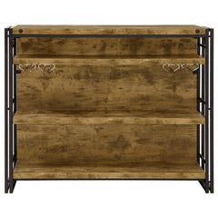 Renaldi Bar Unit with Stemware Rack Antique Nutmeg - 130071