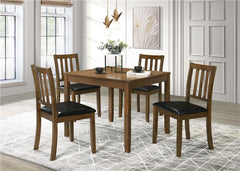 Parkwood 5-piece Dining Set with Square Table and Slat Back Side Chairs Honey Brown and Black - 150400