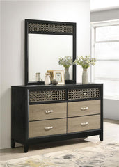 Valencia 6-drawer Dresser with Mirror Black - 223043M