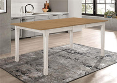 Kirby Rectangular Dining Table with Butterfly Leaf Natural and Rustic Off White - 192691