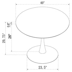 Arkell 40-inch Round Pedestal Dining Table White - 193051