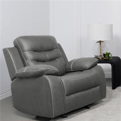 Nova Upholstered Padded Arm Glider Recliner Dark Grey - 602533