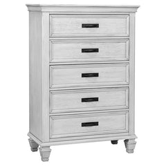 Franco 5-piece California King Bedroom Set Distressed White - 205330KW-S5