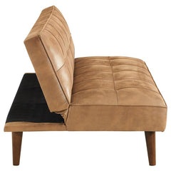 Jenson Upholstered Tufted Convertible Sofa Bed Saddle Brown - 360234