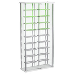 Montara Tempered Glass Wine Storage Display Curio Cabinet with LED Lighting Chrome - 182037