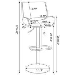 Folsom Upholstered Adjustable Bar Stool Black and Chrome - 130502