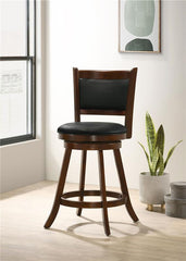 Broxton Upholstered Swivel Counter Height Stools Chestnut and Black (Set of 2) - 101919