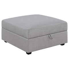 Cambria Square Upholstered Storage Ottoman Grey - 551513