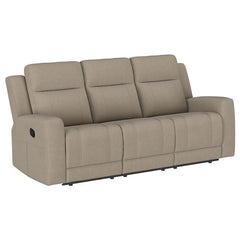 Brentwood 3-piece Upholstered Reclining Sofa Set Taupe - 610281-S3