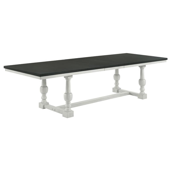 Aventine Rectangular Dining Table with Extension Leaf Charcoal and Vintage Chalk - 108241