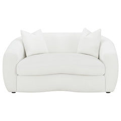 Isabella 2-piece Faux Sheepskin Upholstered Sofa Set Natural - 509871-S2