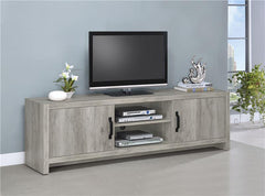 Burke 2-door Engineered Wood 71" TV Stand Grey Driftwood - 701025