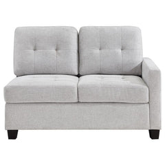 Georgina Upholstered RAF Chair Steel Beige - 551708RAF
