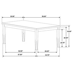 Appleton Rectangular Wood Dining Table Black Washed - 110281